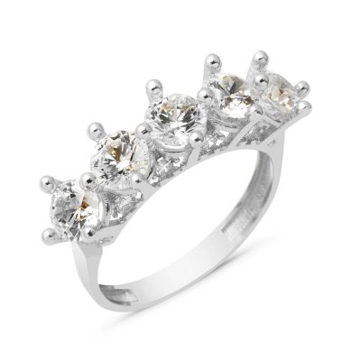Taç 14K White Gold Five-Stone Ring