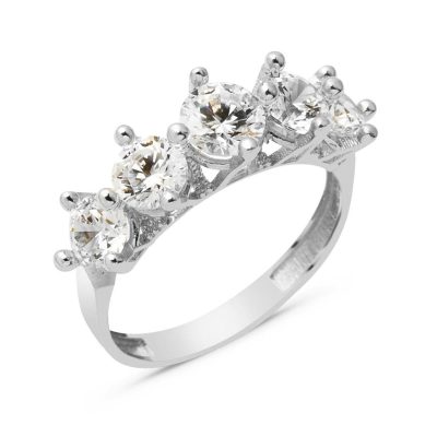 Bellatrix 14K Five-Stone White Gold Ring