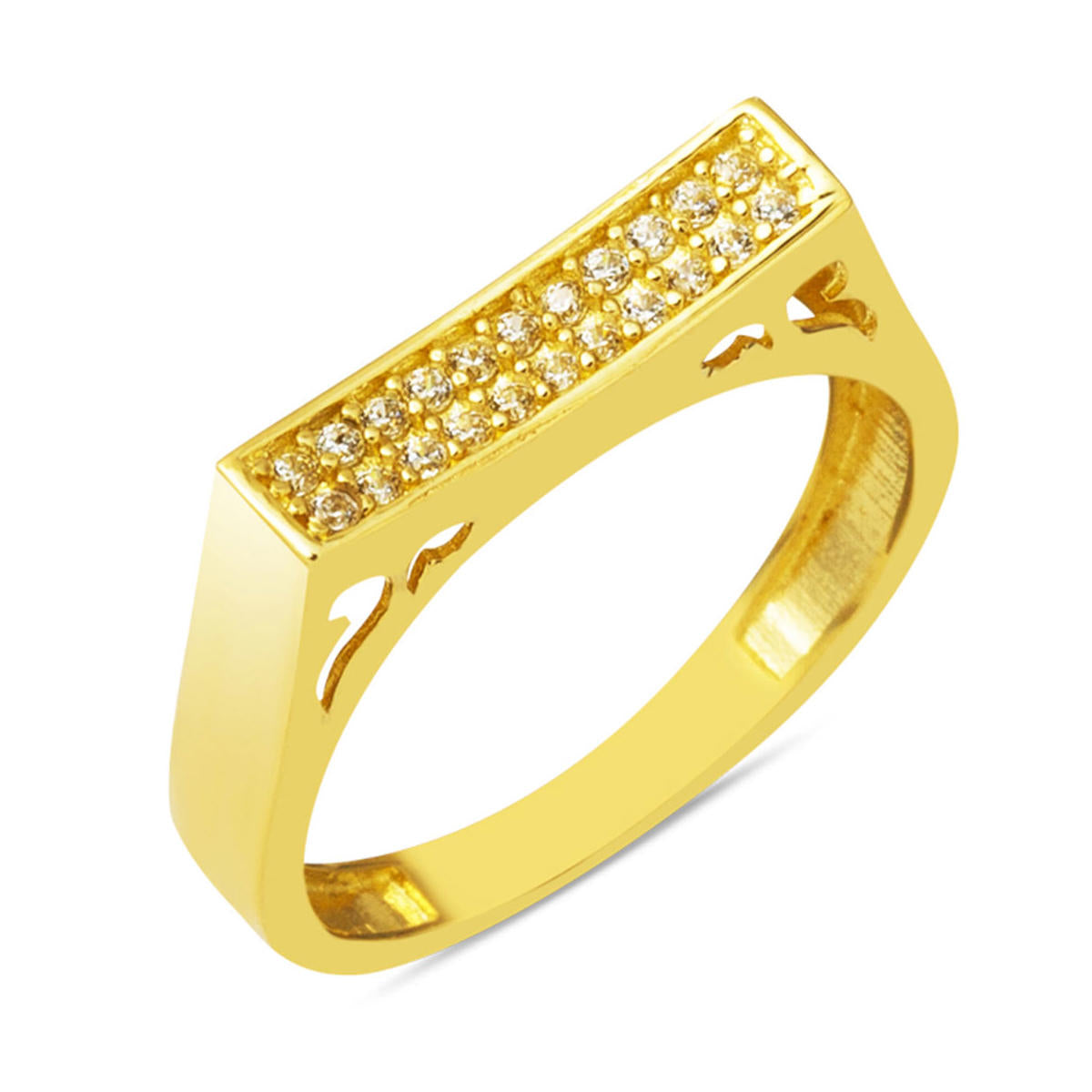 Filigrane avec Pierres 14 Carats Or Bague