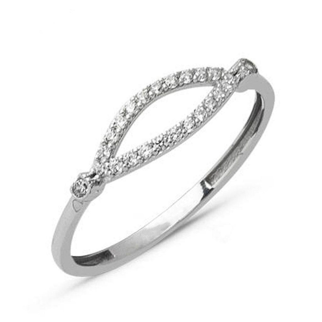 Minimalist Design White Gold Spor Ring