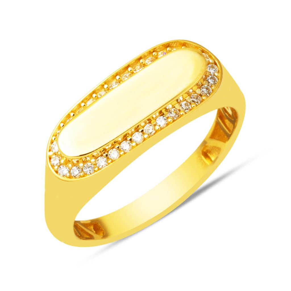 Düz 14 Carats Spor Or Bague