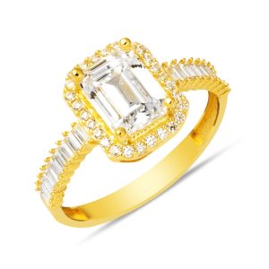 Spor Baguette Gold Ring 14 Karat