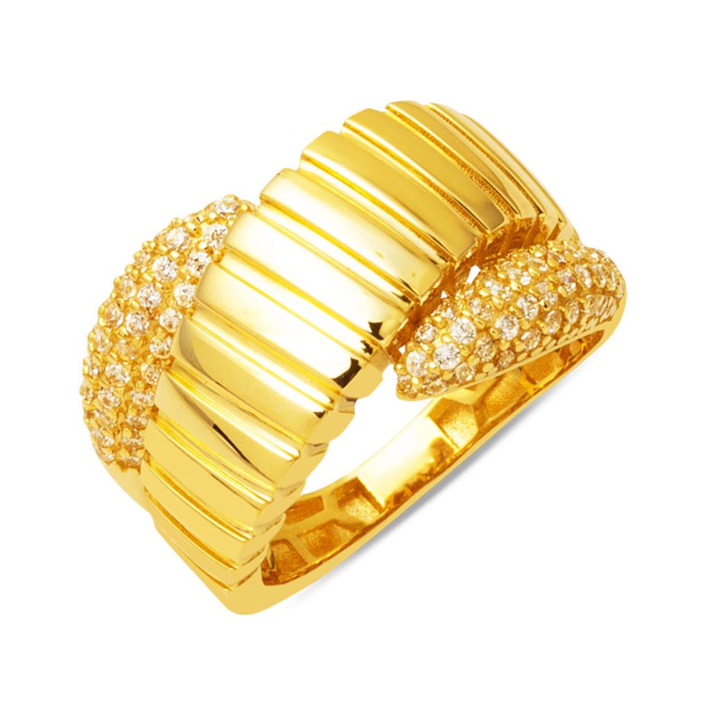 Sarmal Desenli 14 Carats Bague Or