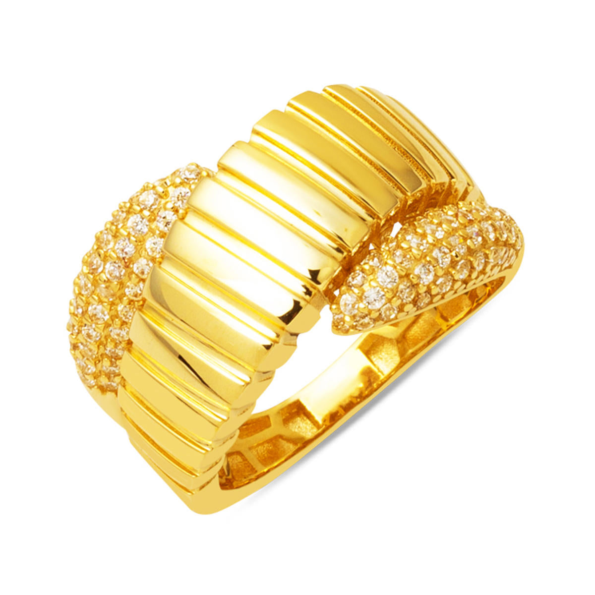 Sarmal Desenli 14 Karat Ring Gold