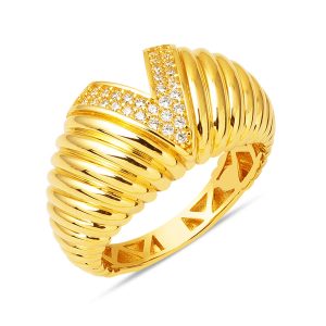 Torsadé Spor 14 Carats Or Femme Bague