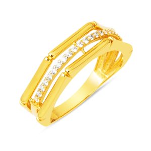 Köşeli Design 14 Karat Gold Ring