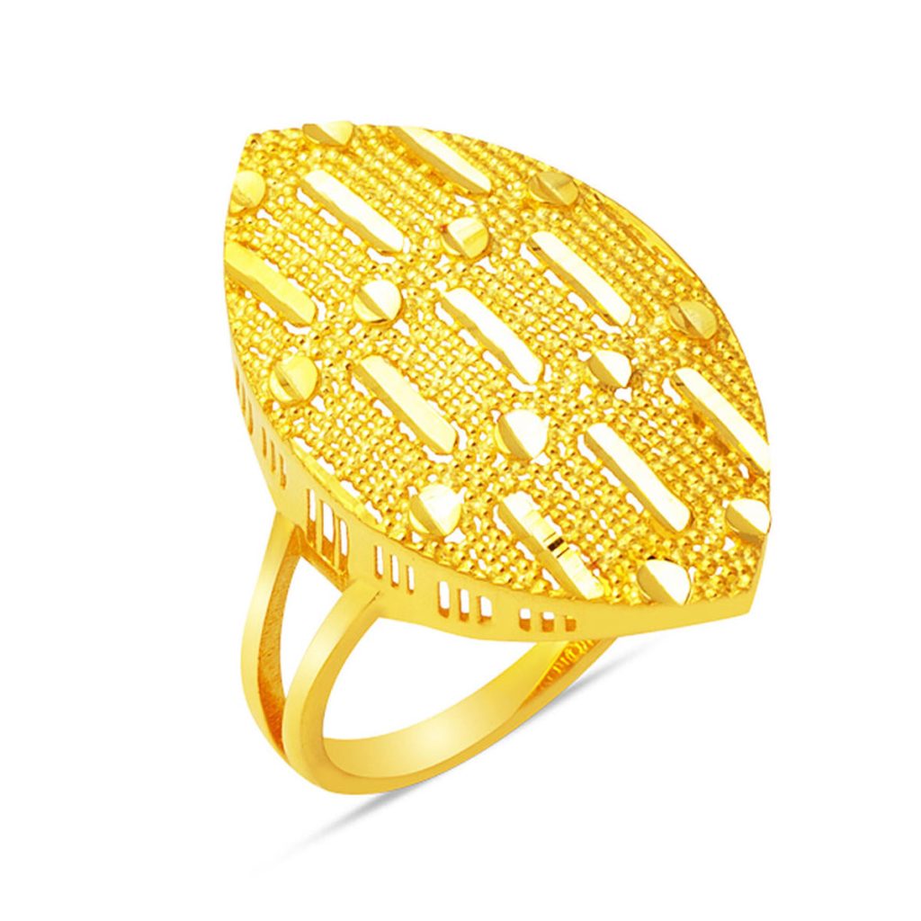 14 Carats Marquise Kalemli sans Pierre Or Bague