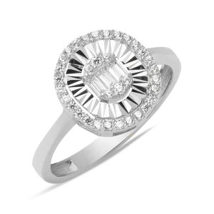Kalemli Baguette 14 Karat White Gold Ring