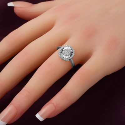 Kalemli Baguette 14 Carats Blanc Or Bague - 14K - 2.55g - EZ Gold