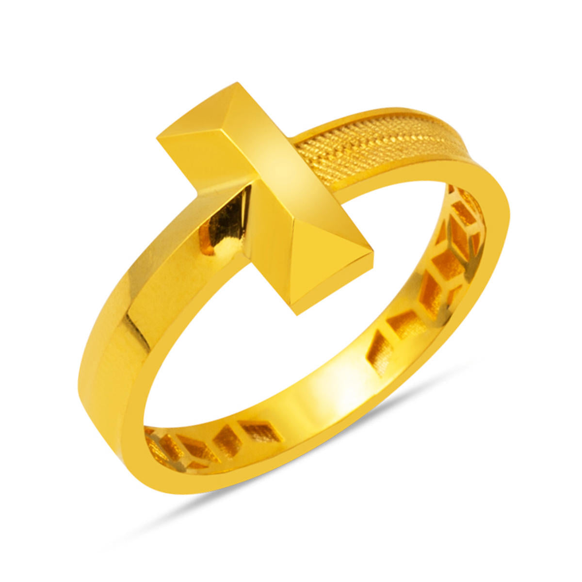 Te Model Plain 14 Karat Gold Ring