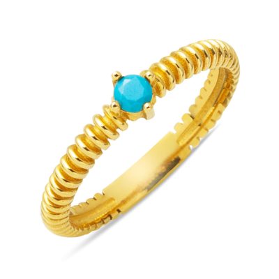 14K Firuze with Stones Gold Ring