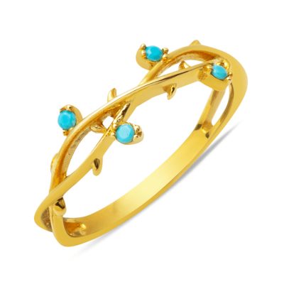 14K Firuze with Stones Ivy Ring