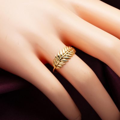 Feuille à Design 14 Carats Or Bague - 14K - 1.45g - EZ Gold