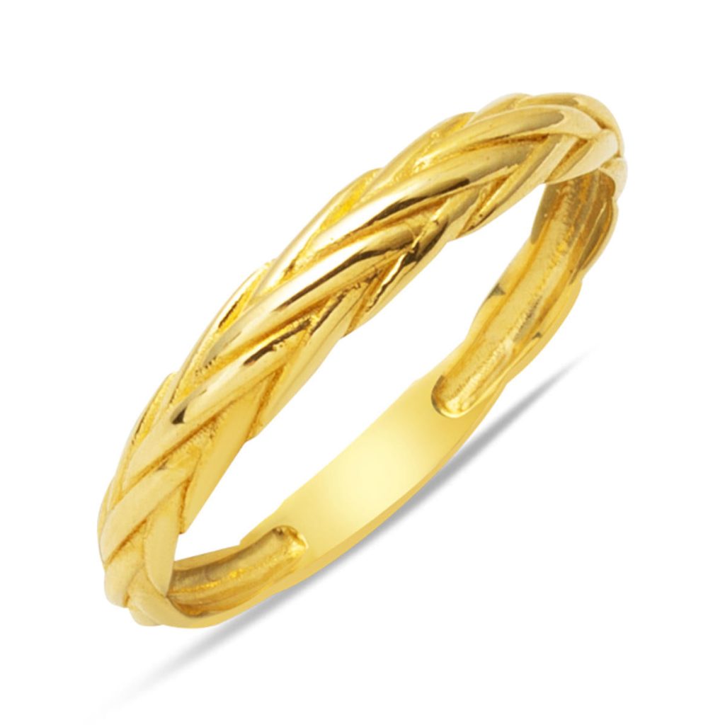 14 Karat Wovenlü Design Gold Plain Ring
