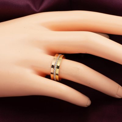14K Üç Colored Gold Women's Alyans - 14K - 3.5g - EZ Gold