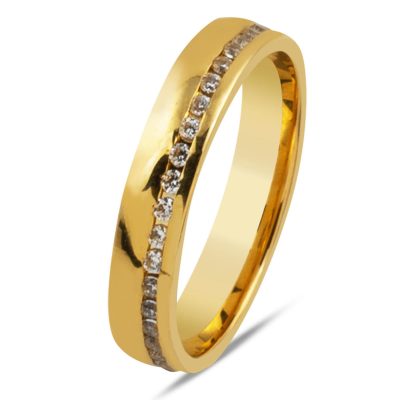 14K Tamtur with Stones Women's Gold Alyans