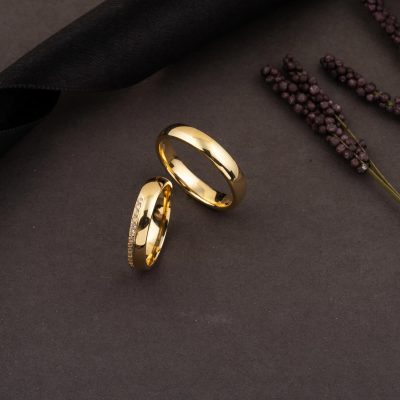 Half-Turn with Stones Gold Women's Alyans 14K - 14K - 3.23g - EZ Gold