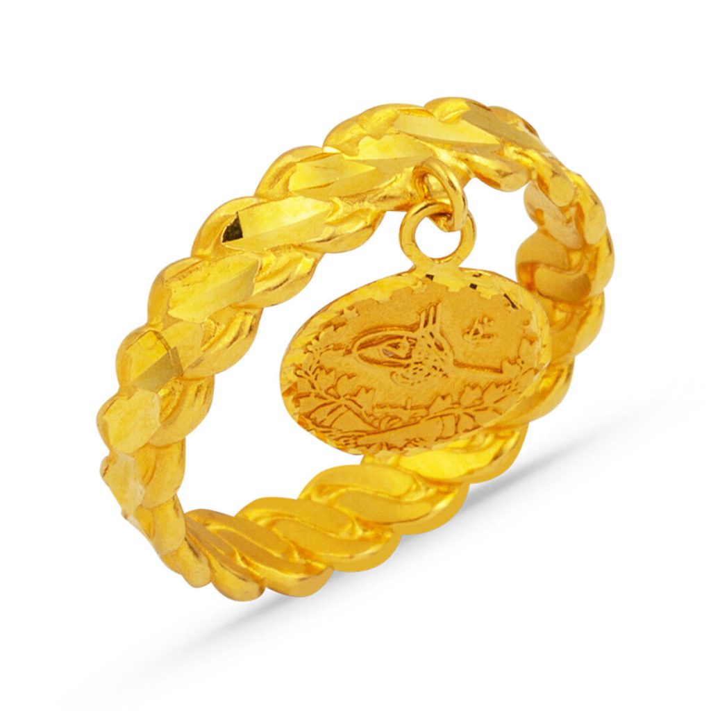 22 Carats Monogramme Ottoman Torsadé Or Bague