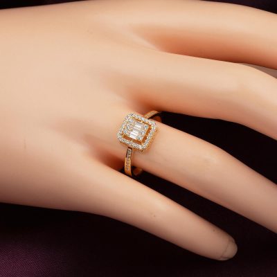 Sarı Or Baguette Bague - 14K - 1.69g - EZ Gold