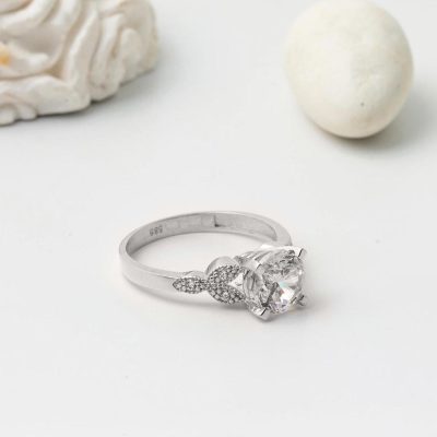Trend 14K Solitaire White Gold Ring - 14K - 3g - EZ Gold