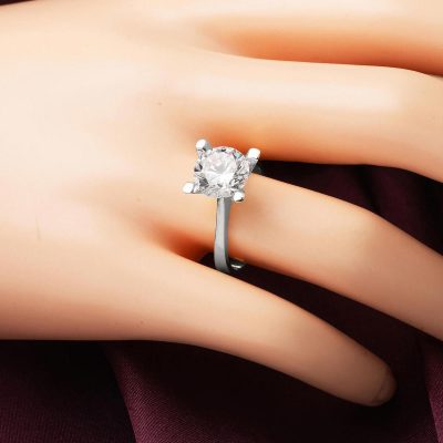 Büyük Solitaire 14K White Gold Ring - 14K - 3.15g - EZ Gold