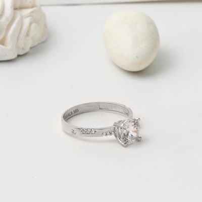 Solitaire 14K White Gold Ring - 14K - 2.15g - EZ Gold