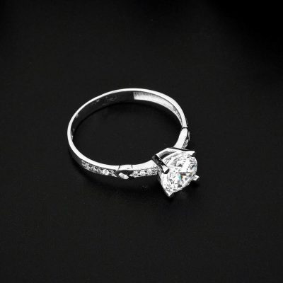 with Heart Solitaire 14K White Gold Ring - 14K - 1.87g - EZ Gold