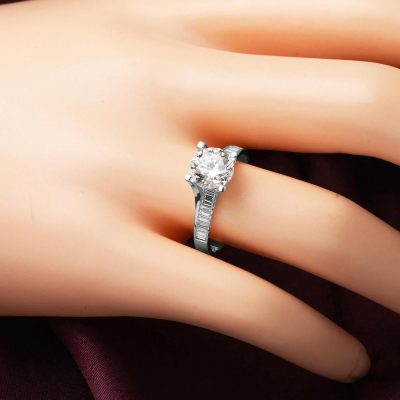 Özel Design Solitaire White Gold Ring 14K - 14K - 2.56g - EZ Gold