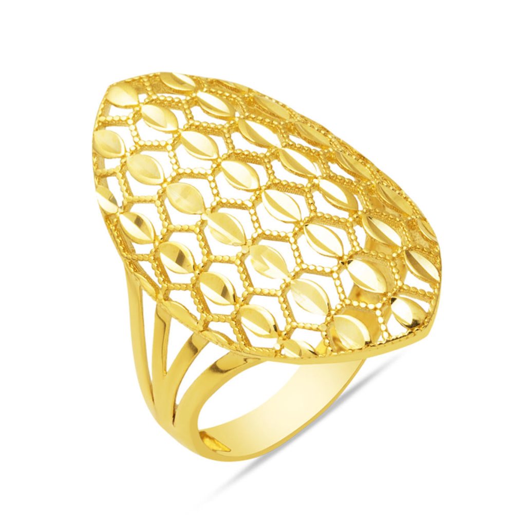 14 Carats Petek Design Sade Or Bague