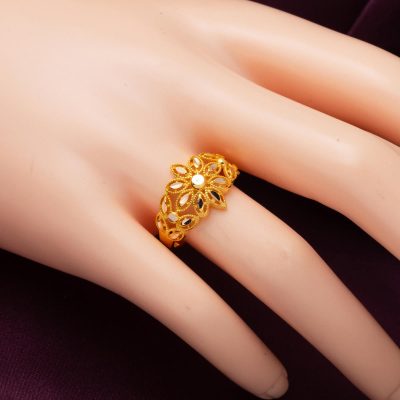 14 Ayar Papatya Sade Altın Yüzük - 14K - 2.57g - EZ Gold