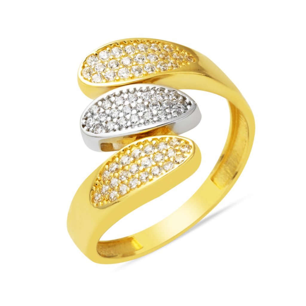 Tria Model İki Colored 14 Karat Gold Ring