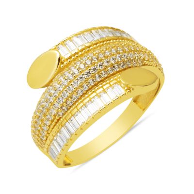 14 Carats Baguette avec Pierres Femme Bague Or