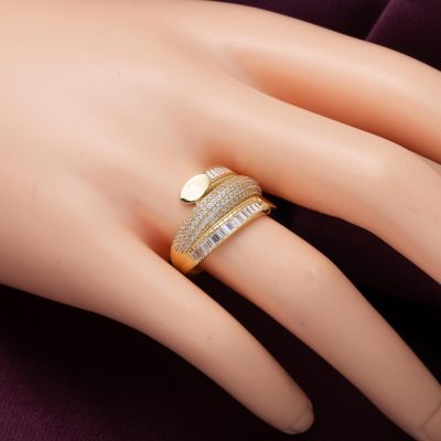 14 Carats Baguette avec Pierres Femme Bague Or - 14K - 3.69g - EZ Gold