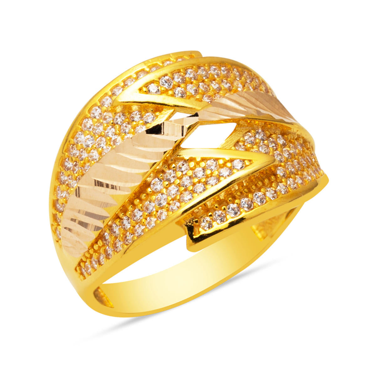 Kalem İşlemeli 14 Karat Women's Gold Ring