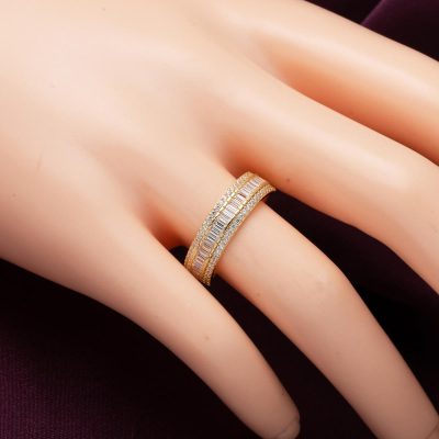 14K Gold Baguette Half-Turn Ring - 14K - 1.93g - EZ Gold
