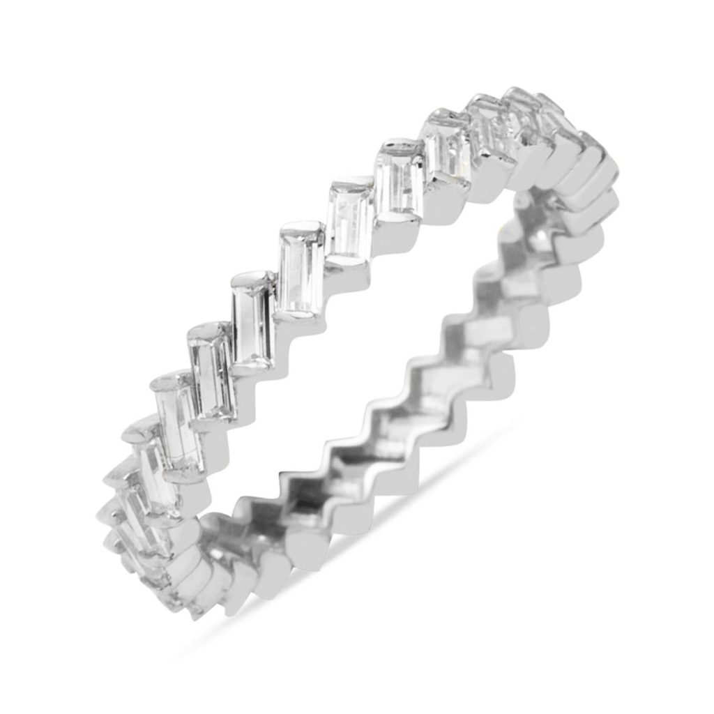 White Gold 14 Karat Baguette Eternity Ring