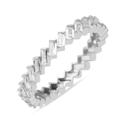Beyaz Gold 14K Baguette Tamtur Ring