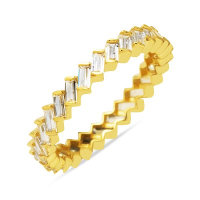 Sarı Or 14 Carats Baguette Tamtur Bague