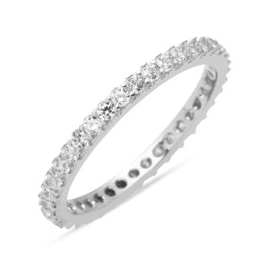 14 Carats Fin à Design Eternite Blanc Or Bague