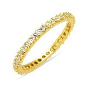 14 Karat Thin Designed Eternity Gold Ring