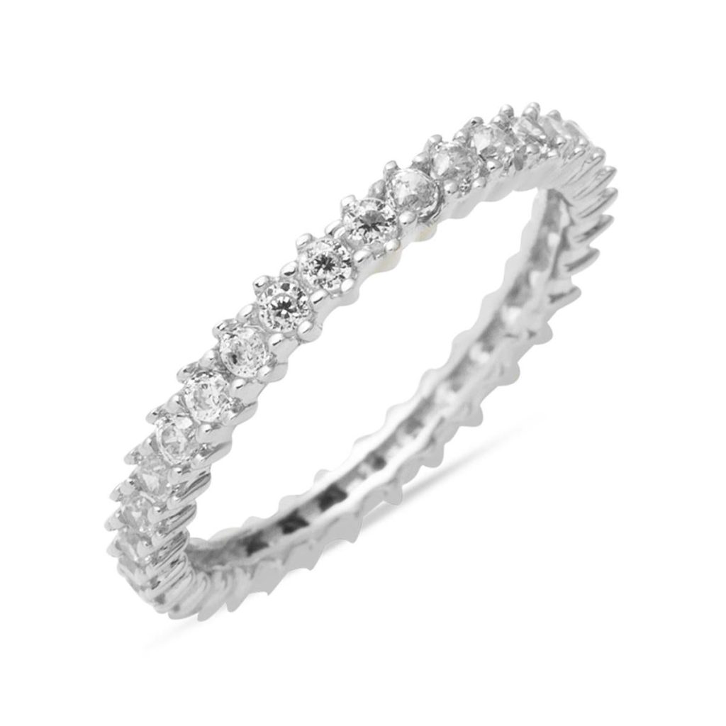 Row with Stones White Gold 14 Karat Eternity Ring