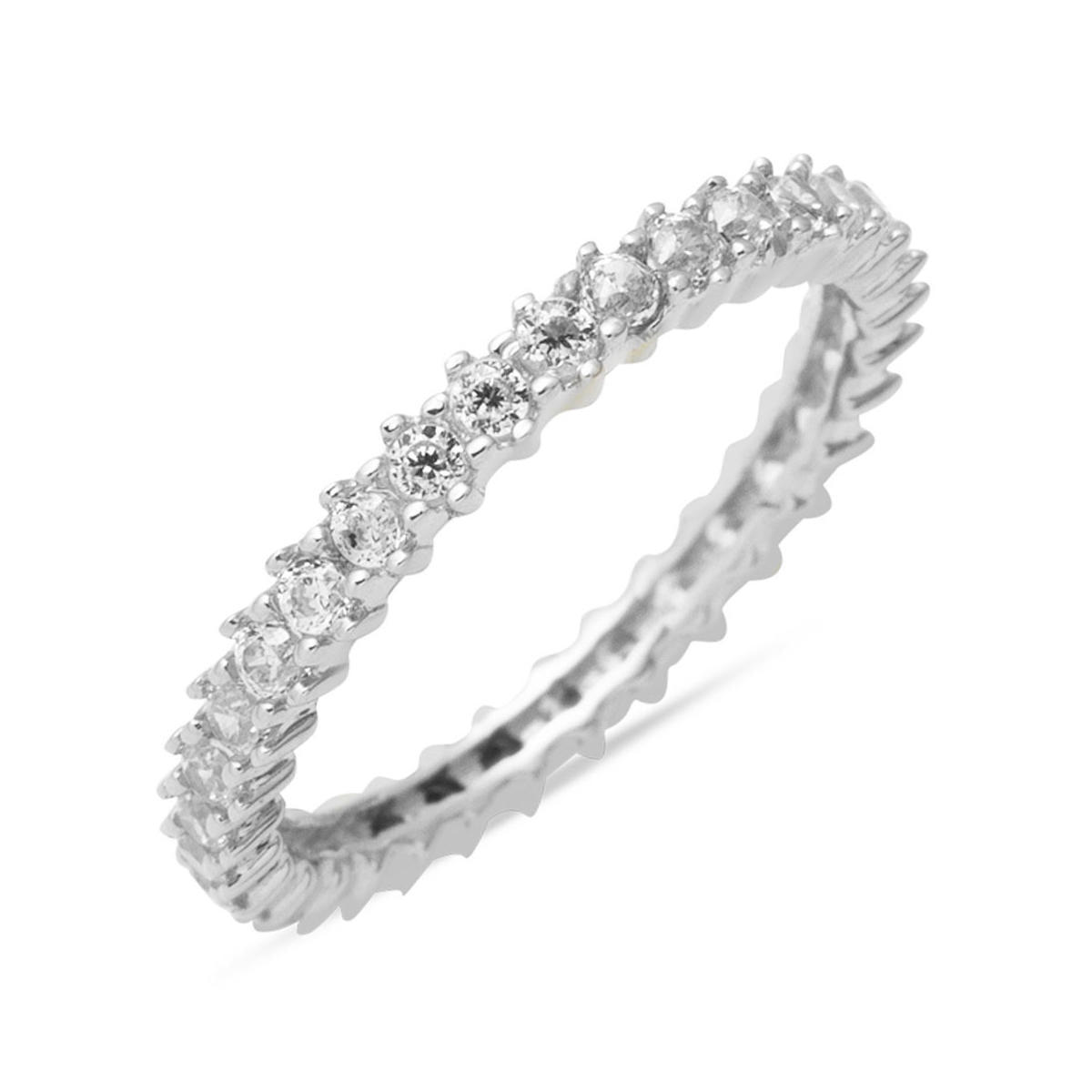 Row with Stones White Gold 14 Karat Eternity Ring