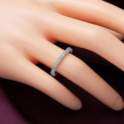 Row with Stones White Gold 14K Tamtur Ring - 14K - 1.61g - EZ Gold