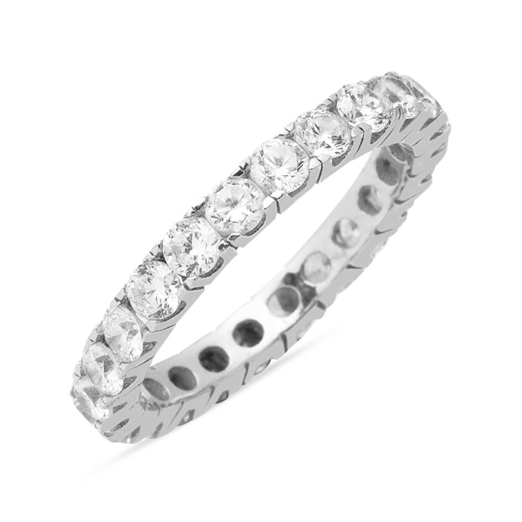 14 Karat with Stones Eternity White Gold Ring