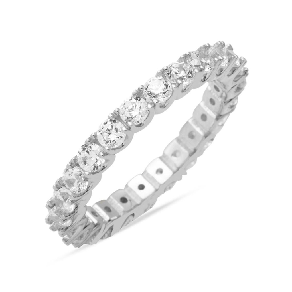 White Gold Diamond Montür Eternity Ring 14 Karat