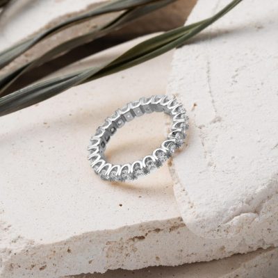 Beyaz Gold Diamond Montür Tamtur Ring 14K - 14K - 3.3g - EZ Gold