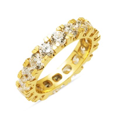 14K Kalın Tek Row Tamtur Gold Ring