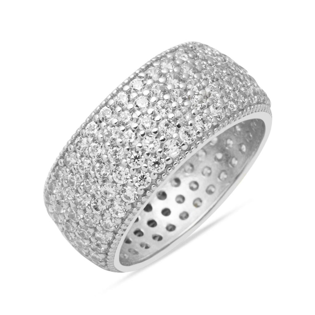 Blanc Or 5 Rangs Eternite Alliance Bague