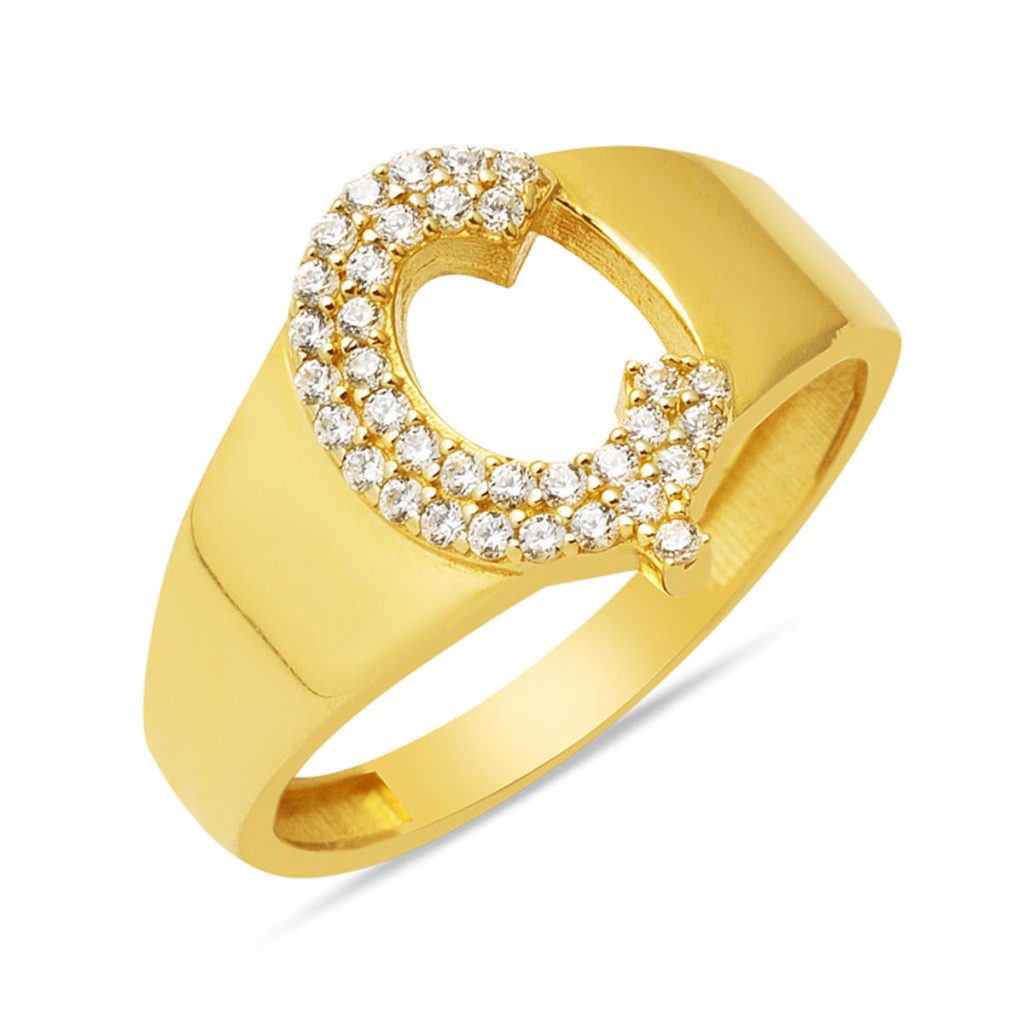 Ç Letteri 14 Karat with Stones Gold Ring