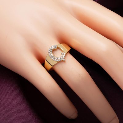 Ç Letteri 14K with Stones Gold Ring - 14K - 2.78g - EZ Gold